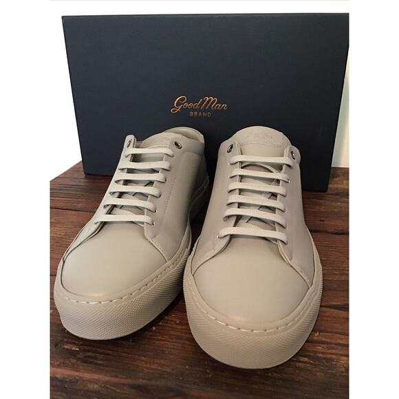 Good Man Brand Edge Lo Top Sneaker Wet Weather Grey Leather Italy Mens Size 11.5 - Picture 2 of 6